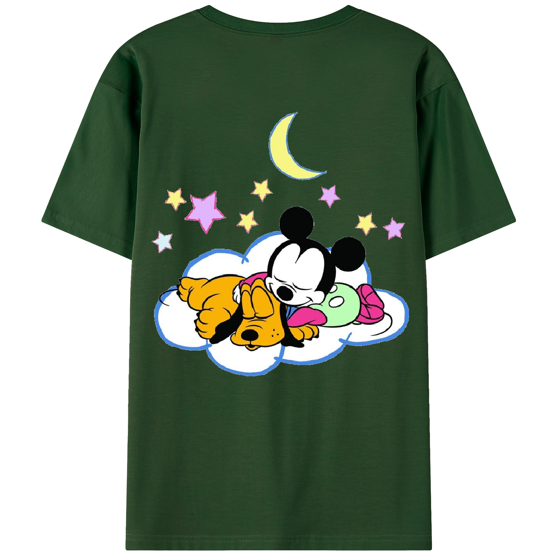 （画像用） ミッキーマウス Mickey Mouse 綿100％半袖Tシャツ（背面プリント）
